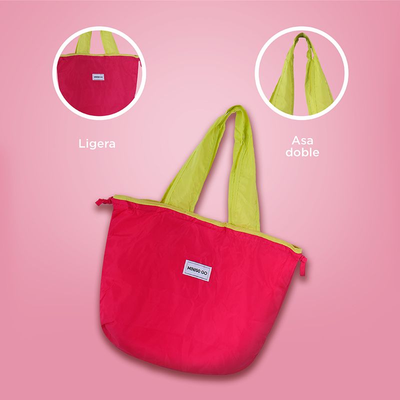 Organizador-para-viaje-bolso-de-compras-plegable-de-moda-rosa-Miniso-4-26234