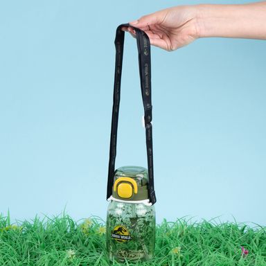 Tomatodo de plástico jurassic world kids tritan con correa para el hombro 600 ml verde oscuro -  Jurassic World
