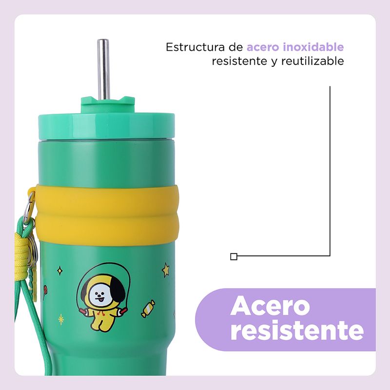 Tomatodo-colecci-n-bt21-de-doble-pared-con-funda-y-sorbete-900-ml-chimmy-verde-BT21-6-26317