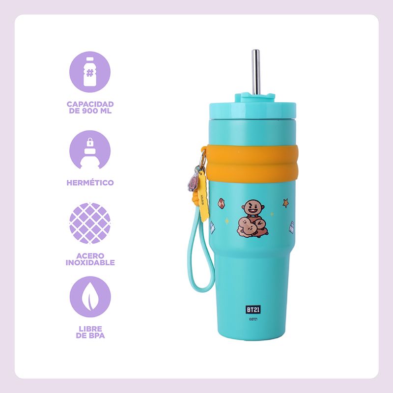 Tomatodo-colecci-n-bt21-de-doble-pared-con-funda-y-sorbete-900-ml-shooky-aqua-BT21-3-26320