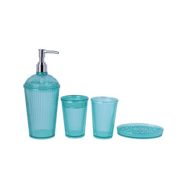 Serie transparente 4 piezas verde para baño -  Miniso
