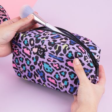 Cosmetiquera miniso colección leopard print morado -  Miniso
