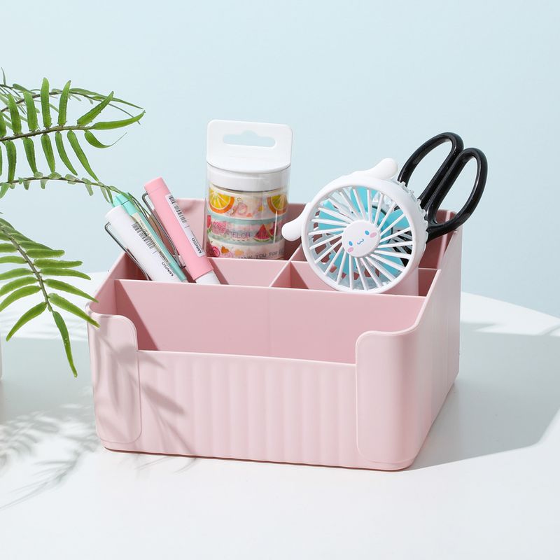 Organizador-de-almacenamiento-para-escritorio-con-secciones-divididas-rosa-18-5-16-10cm-Miniso-2-10450