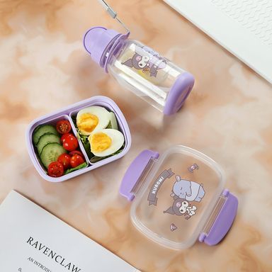 Contenedor bento box y botella de agua kuromi serie sanrio color morado -  Sanrio