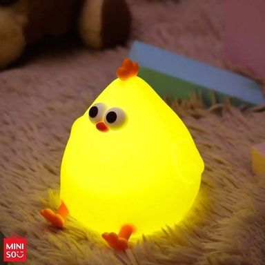 Lámpara de noche led de silicona pollo aplastable miniso -  Miniso