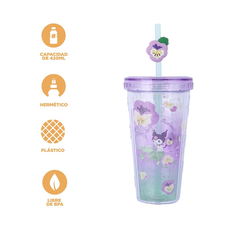 Tomatodo-de-pl-stico-para-jugo-420-ml-kuromi-serie-sanrio-Sanrio-3-26397