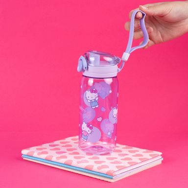 Botella de plástico con correa 450 ml hello kitty serie sanrio morado -  Sanrio