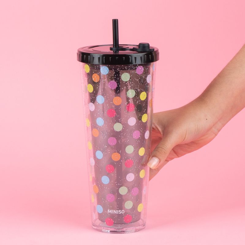 Tomatodo-de-pl-stico-de-doble-pared-con-sorbete-serie-dots-720-ml-color-negro-Miniso-2-26437