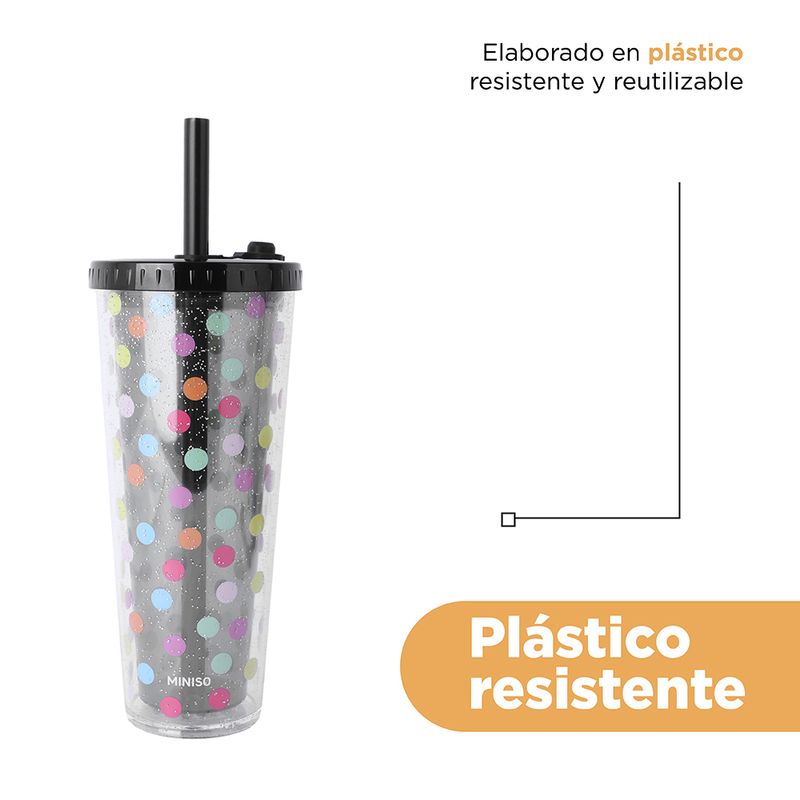 Tomatodo-de-pl-stico-de-doble-pared-con-sorbete-serie-dots-720-ml-color-negro-Miniso-6-26437