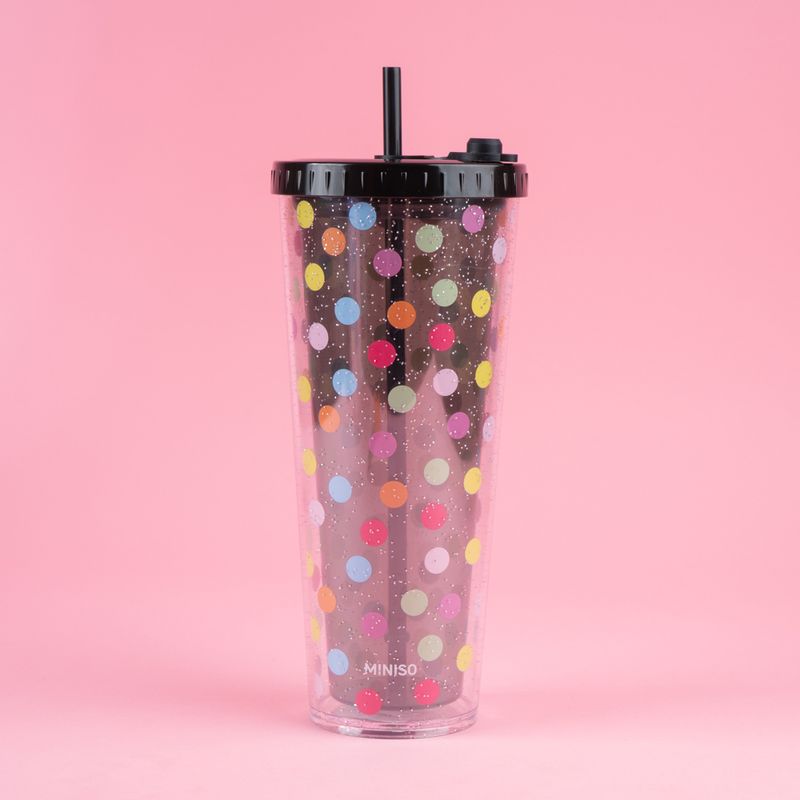 Tomatodo-de-pl-stico-de-doble-pared-con-sorbete-serie-dots-720-ml-color-negro-Miniso-7-26437