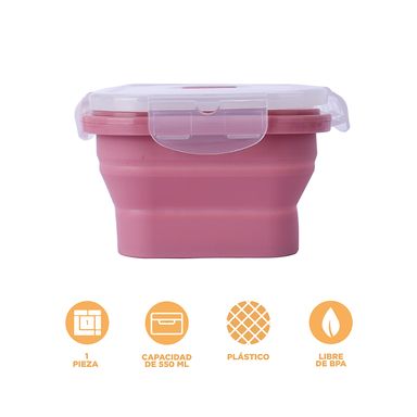 Taper para alimentos plegable de silicona de color solido 550 ml rojo -  Miniso
