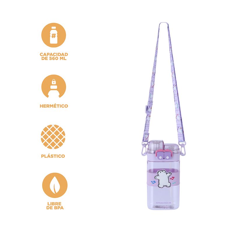 Botella-de-pl-stico-con-correa-para-el-hombro-560-ml-polar-serie-wbb-color-morado-We-Bare-Bears-4-26455