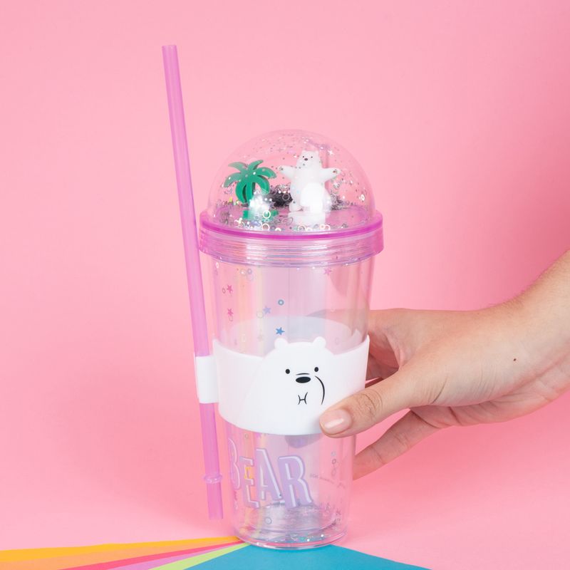 Tomatodo-de-pl-stico-con-diamantina-sorbete-y-funda-420-ml-polar-serie-wbb-color-morado-We-Bare-Bears-2-26463