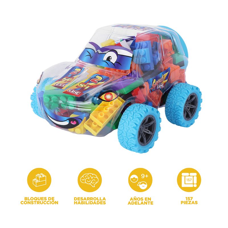 Bloques-grandes-e20138-l20138-coche-deportivo-azul-serie-miniso-Miniso-3-26491