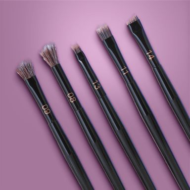 Set de brochas de maquillaje 5 piezas con bolsa de almacenamiento serie black gold -  Miniso