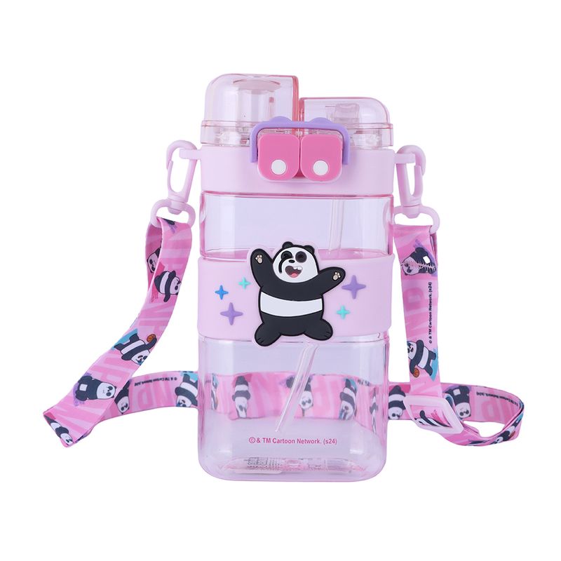 Botella-de-pl-stico-con-correa-para-el-hombro-560-ml-panda-serie-wbb-color-rosa-We-Bare-Bears-1-26454