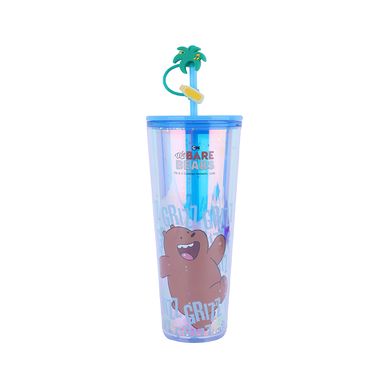 Tomatodo de plástico de doble pared con sorbete 800ml grizz serie wbb -  We Bare Bears