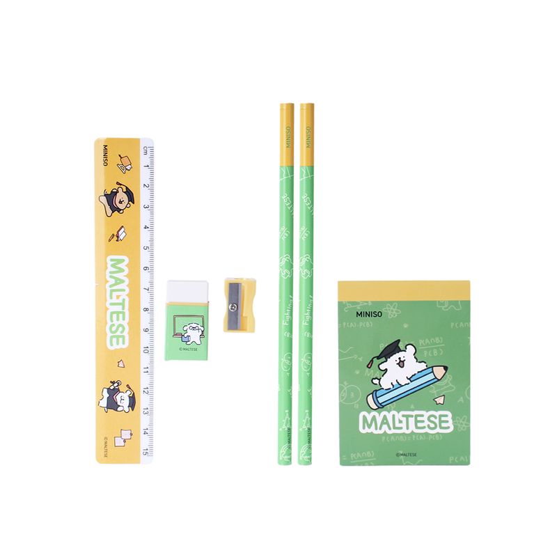 Set-de-escritorio-bloc-de-notas-40-hojas-lapiz-x-2-borrador-tajador-regla-serie-maltese-Maltese-1-23705