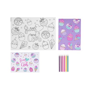 Libro para colorear set morado serie unicorn -  Miniso