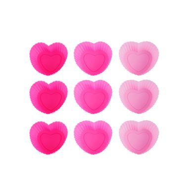 Moldes para pasteles con forma de corazón de silicona cherry valentine collection 9 piezas -  Miniso