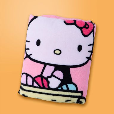 Toalla infantil con capucha para baño sanrio hello kitty 55cm x 55cm rosa -  Sanrio