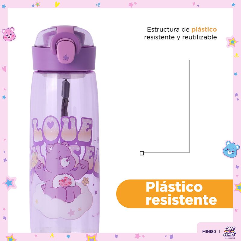 Tomatodo-de-pl-stico-con-tapa-abatible-automatica-y-correa-600ml-p-rpura-serie-care-bears-Care-Bears-6-25436