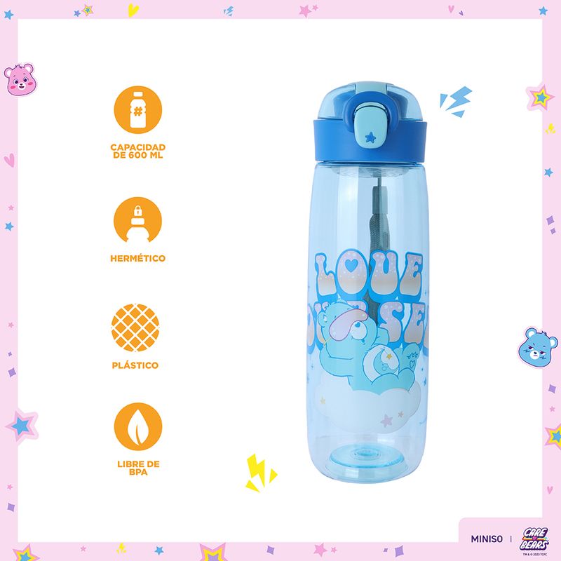 Tomatodo-de-pl-stico-con-tapa-abatible-y-correa-600ml-azul-serie-care-bears-Care-Bears-3-25437