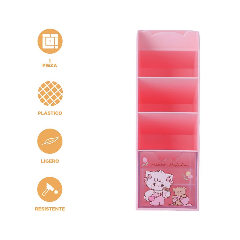 Organizador-de-pl-stico-portalapices-de-4-compartimentos-mousse-serie-mikko-color-rosa-Mikko-3-25993