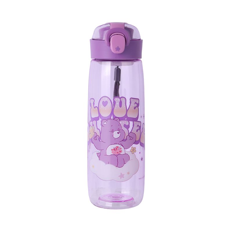 Tomatodo-de-pl-stico-con-tapa-abatible-automatica-y-correa-600ml-p-rpura-serie-care-bears-Care-Bears-1-25436