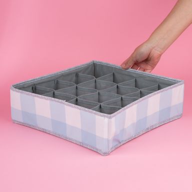 Organizador de tela de almacenamiento de 16 celdas serie cuadros azules -  Miniso