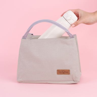 Lonchera miniso rectangular lisa gris -  Miniso