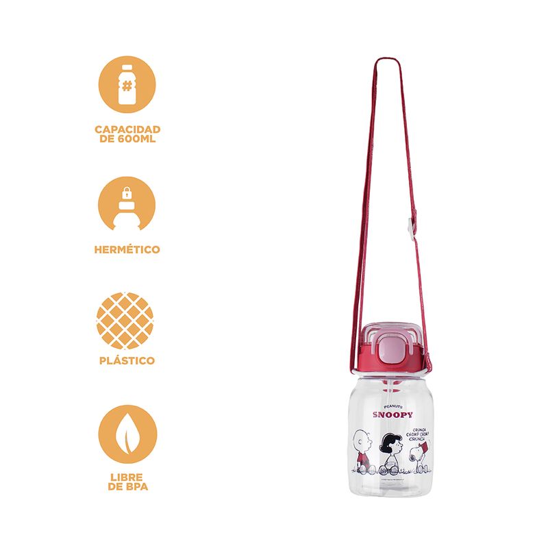 Tomatodo-de-plastico-snoopy-kids-con-correa-para-el-hombro-600-ml-rojo-Snoopy-3-26968