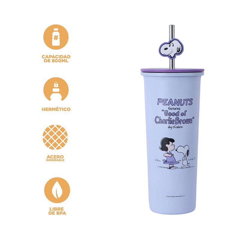 Tomatodo-de-acero-inoxidable-con-sorbete-800ml-purpura-serie-snoopy-Snoopy-5-26977