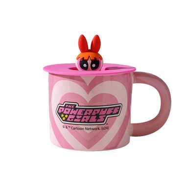 Taza de cerámica con tapa de las chicas superpoderosas 340 ml bombón -  Las Chicas Superpoderosas