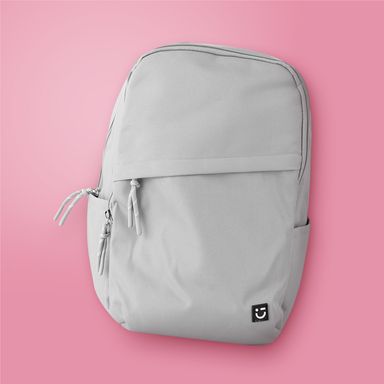 Mochila escolar miniso cierre inclinado gris -  Miniso