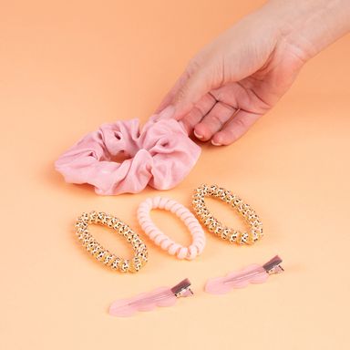 Set de accesorios para cabello animal print 6 pzas. -  Miniso