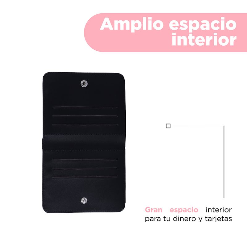 Cartera-corta-para-mujer-miniso-lineas-diagonal-en-relieve-negro-Miniso-5-27454