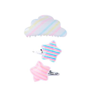 Set de broches y pinza para el cabello miniso rayadas 3 pzas. -  Miniso