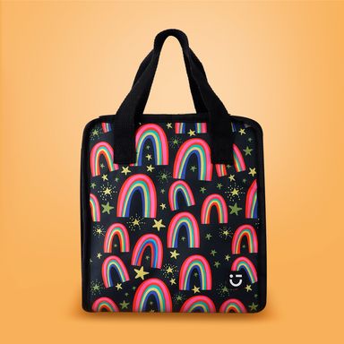 Lonchera miniso negro con arcoíris -  Miniso