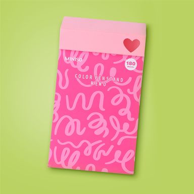 Bloc de notas con porta lapiceros linea 180 hojas serie rose pink -  Miniso