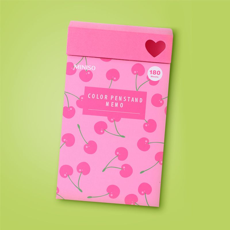 Bloc-de-notas-con-soporte-para-lapicero-cereza-180-hojas-serie-rose-pink-Miniso-2-26769