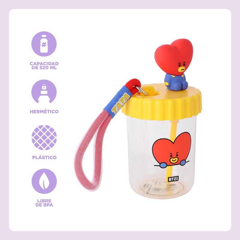 Tomatodo-de-pl-stico-con-decoraci-n-y-correa-bt21-collection-de-520-ml-tata-BT21-3-27059
