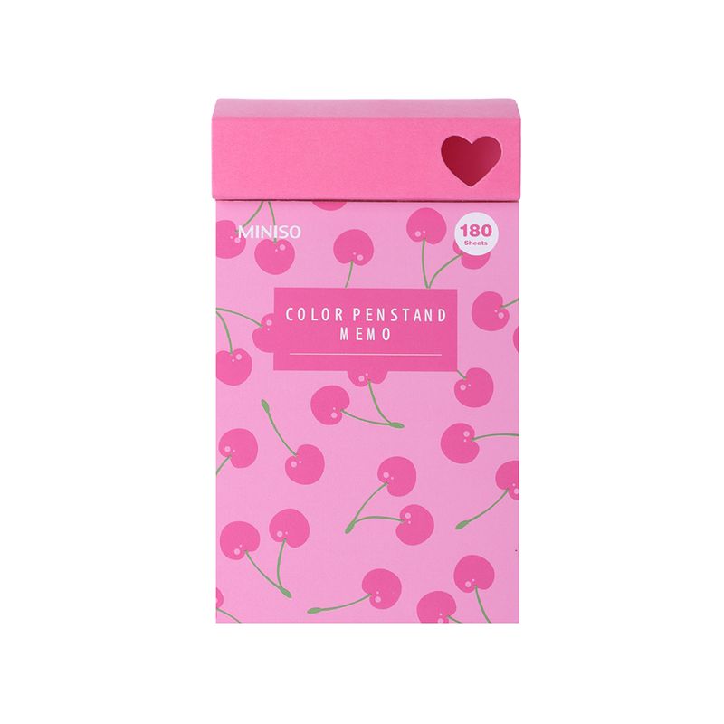 Bloc-de-notas-con-soporte-para-lapicero-cereza-180-hojas-serie-rose-pink-Miniso-1-26769