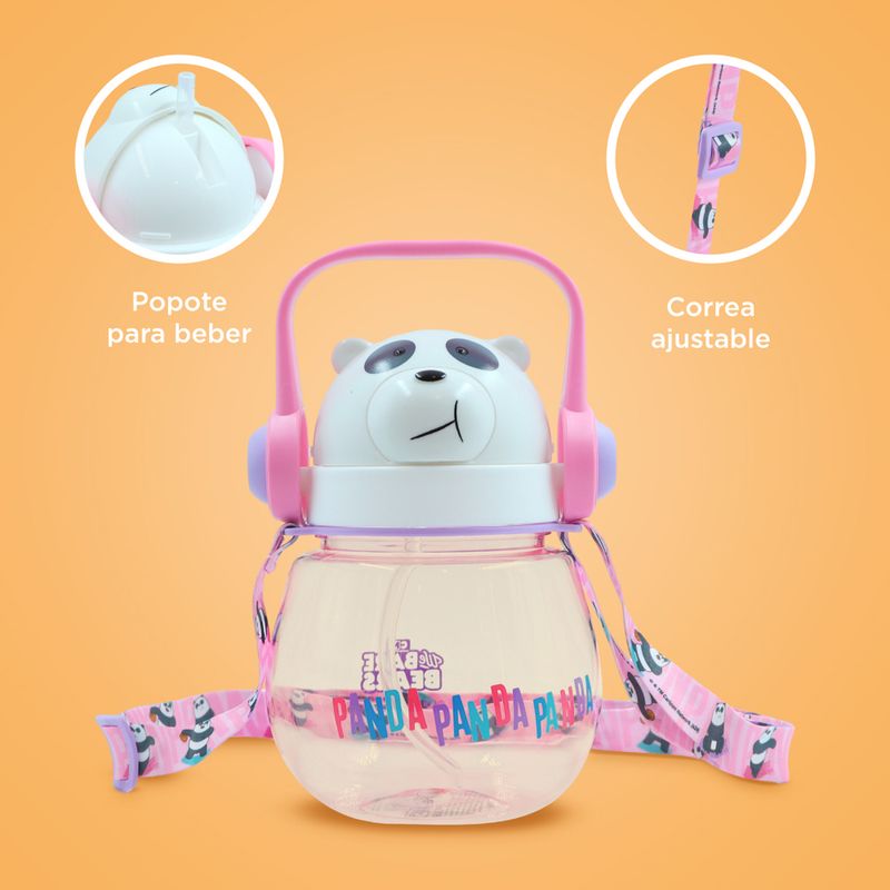 Botella-de-agua-con-correa-para-el-hombro-800-ml-panda-serie-wbb-color-rosa-We-Bare-Bears-6-27389