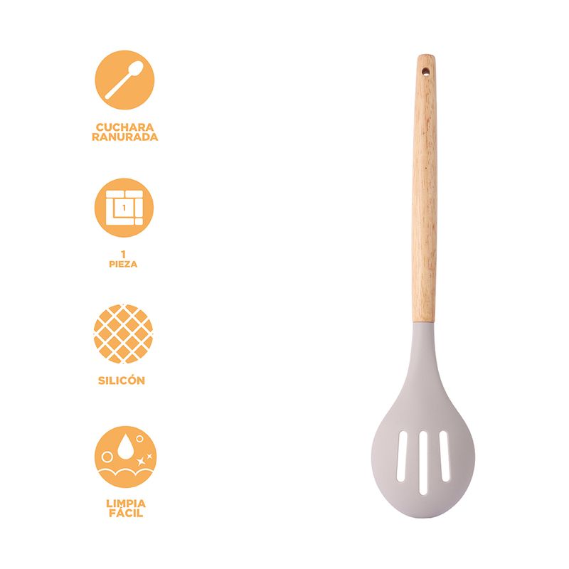Utensilio-de-cocina-cuchara-ranurada-serie-silicona-beige-Miniso-3-27511