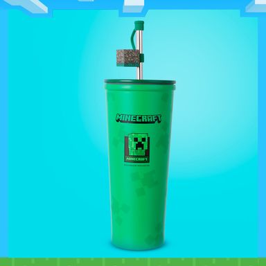 Tomatodo de acero con sorbete de minecraft 650 ml verde -  Minecraft