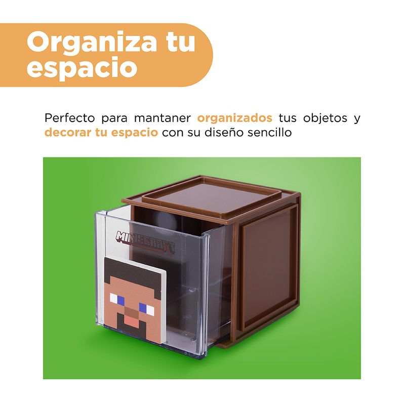 Organizador-de-pl-stico-peque-o-cuadrado-de-minecraft-marr-n-Minecraft-4-27602