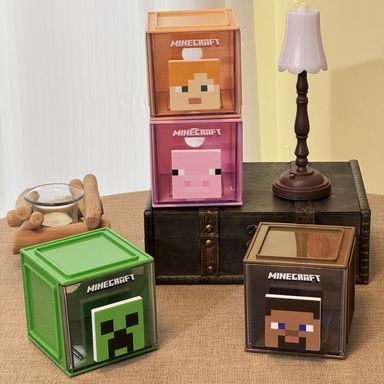 Organizador de plástico pequeño cuadrado de minecraft rosa -  Minecraft
