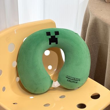 Almohada de viaje de espuma viscoelástica para el cuello de minecraft verde -  Minecraft