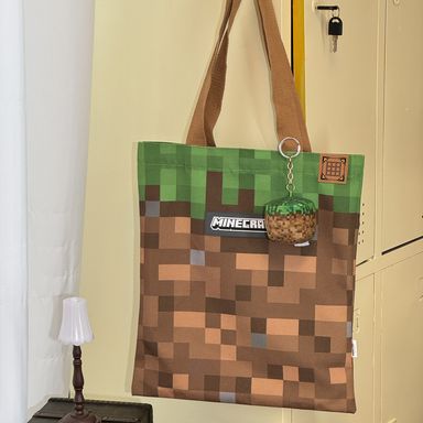 Bolso de compras minecraft estampa café -  Minecraft